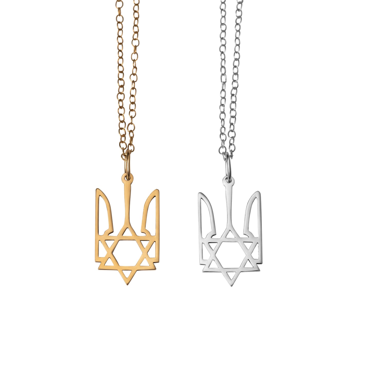 Necklace Pendant with Trident and Star of David