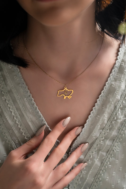Necklace with Trident in the Map of Ukraine