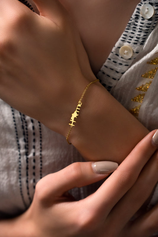 Bracelet "Home" with the Map of Ukraine
