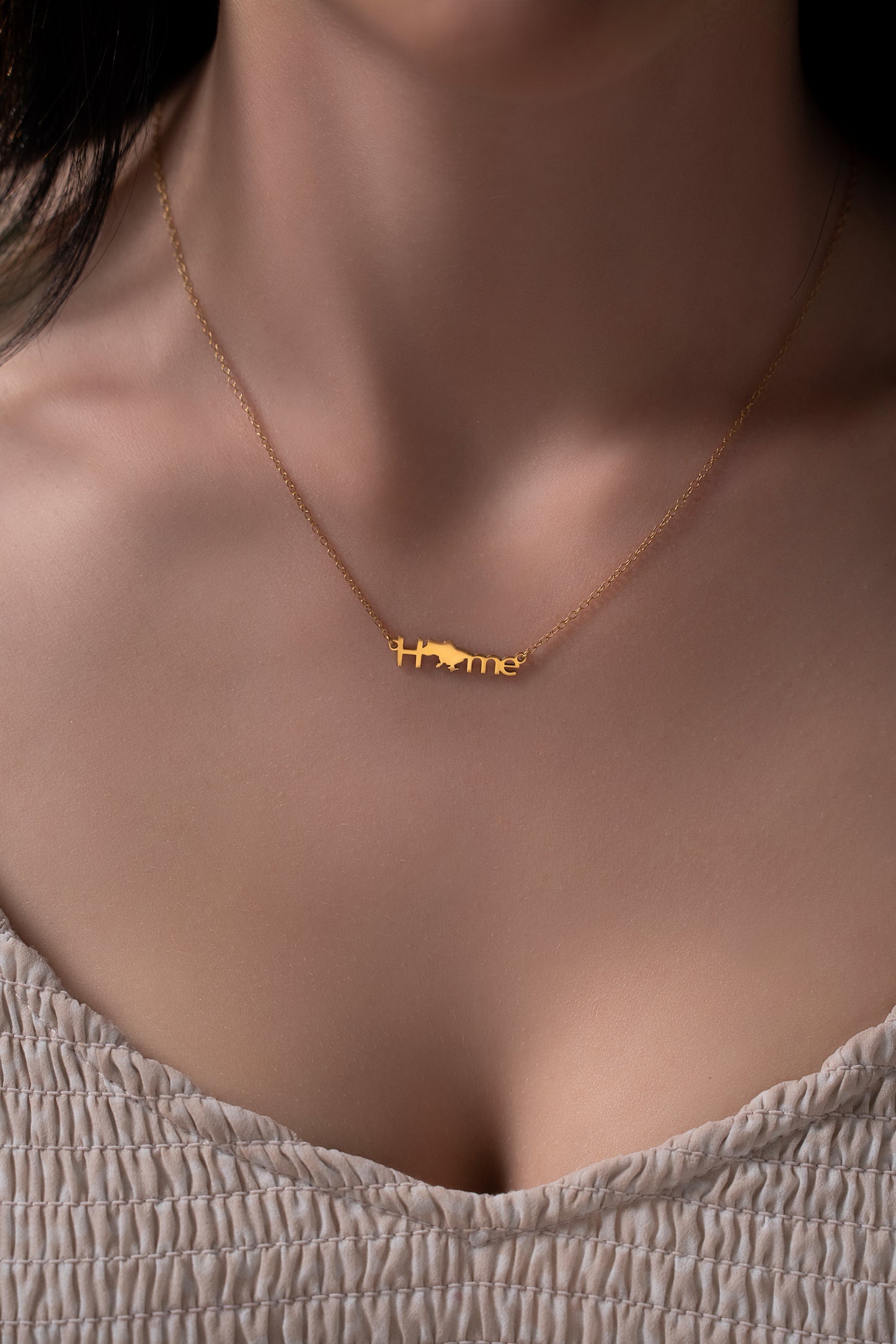 Home Necklace with the Map of Ukraine