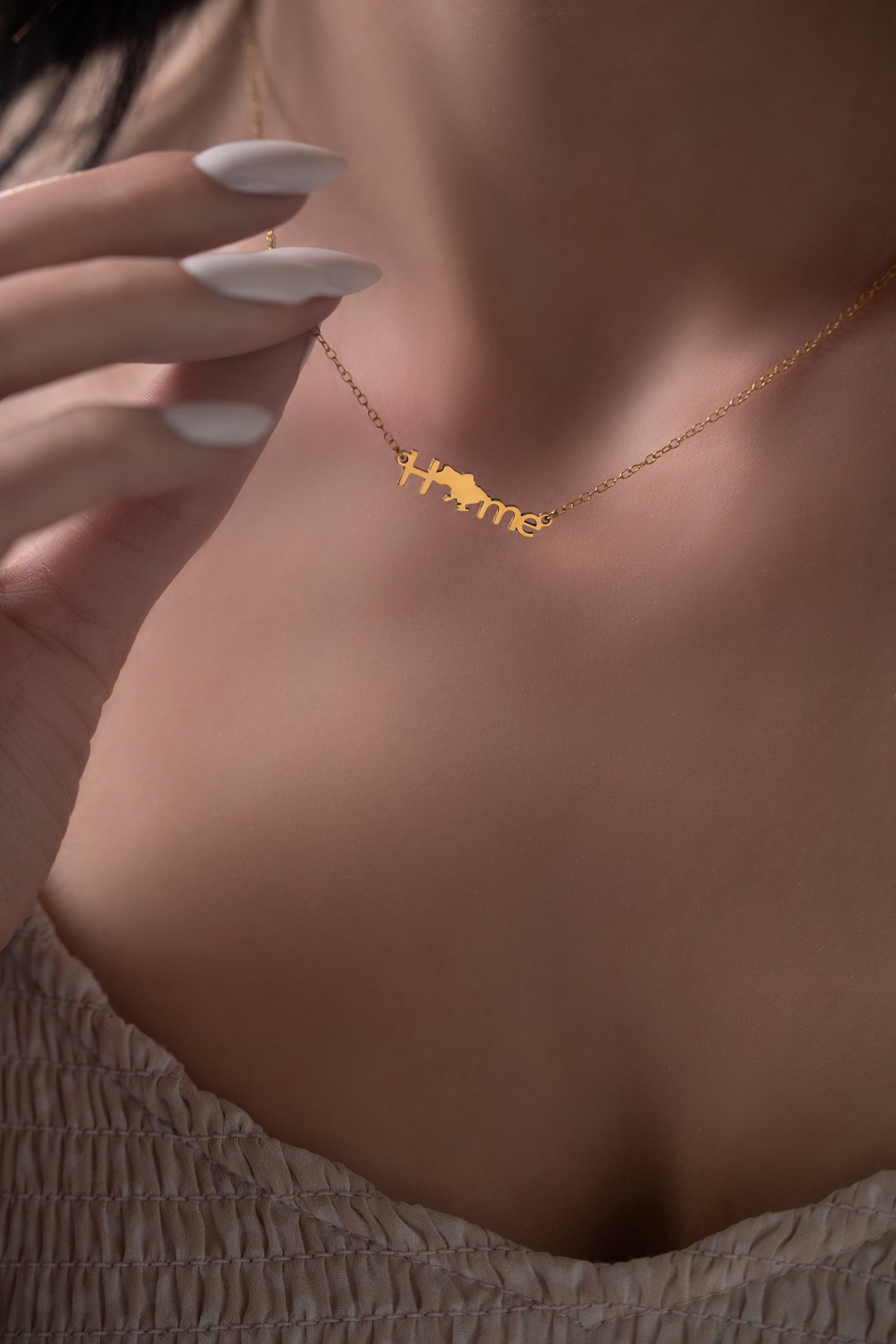 Home Necklace with the Map of Ukraine