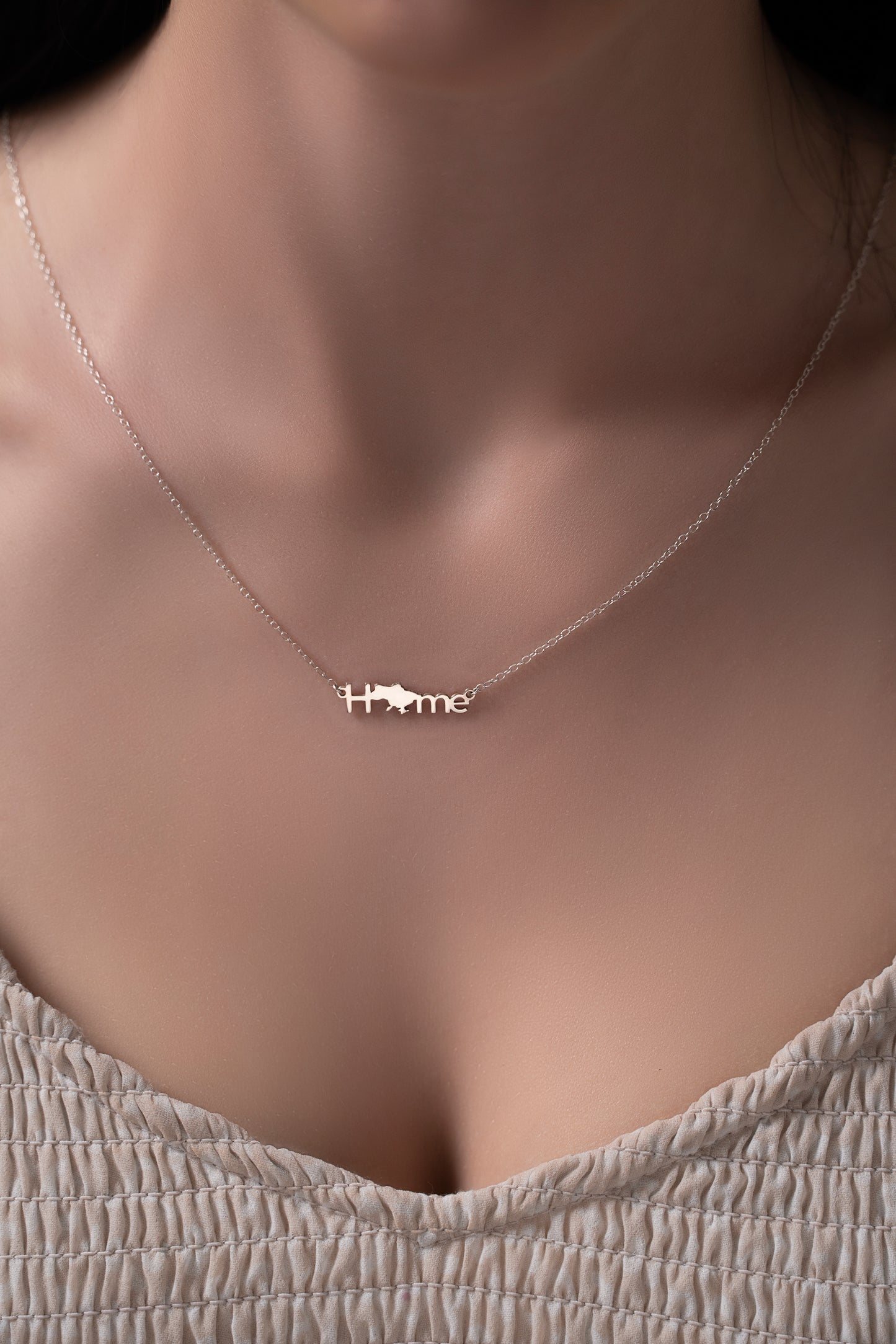 Home Necklace with the Map of Ukraine