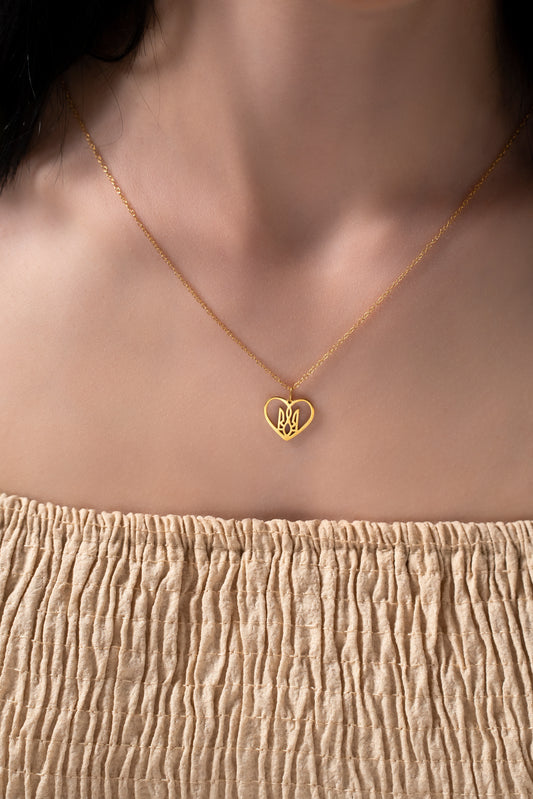 Necklace Trident in Heart
