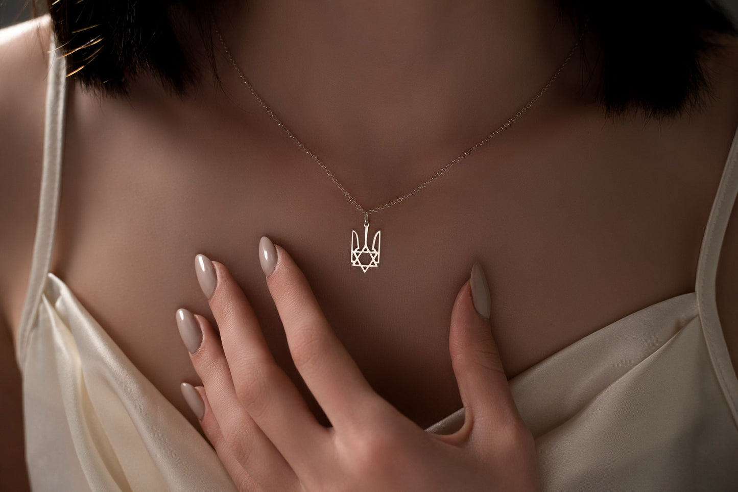Necklace Pendant with Trident and Star of David