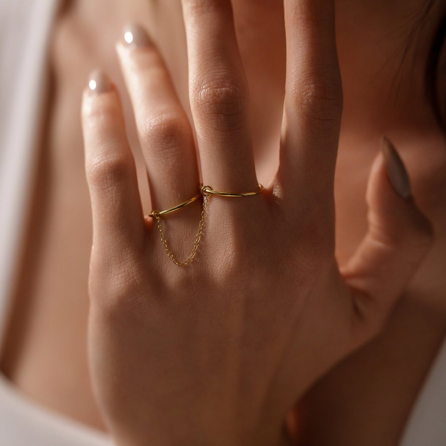 Double Finger Chain Ring