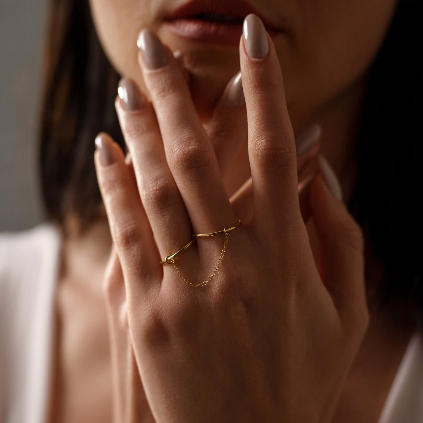 Double Finger Chain Ring