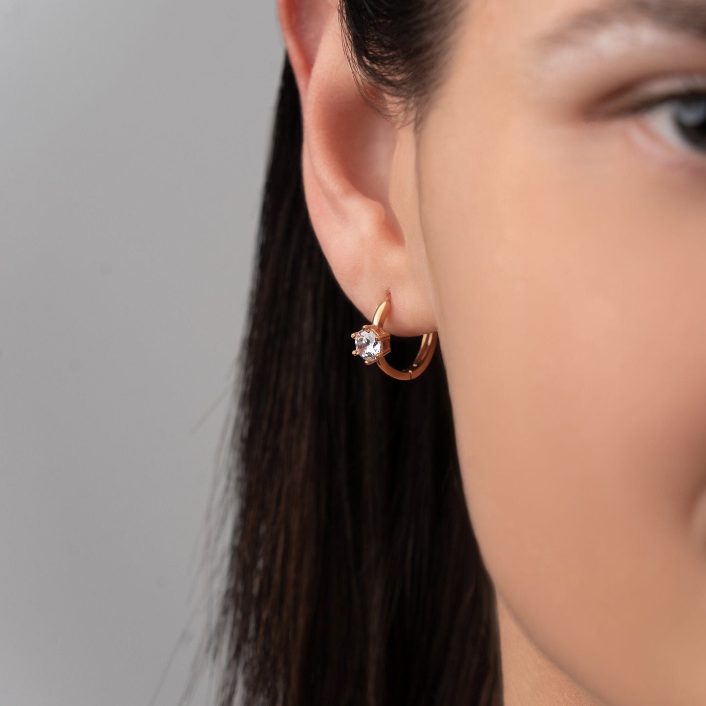 Dainty Pave Stone Earrings