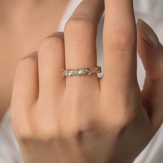Stackable Pave Multi Stones Ring