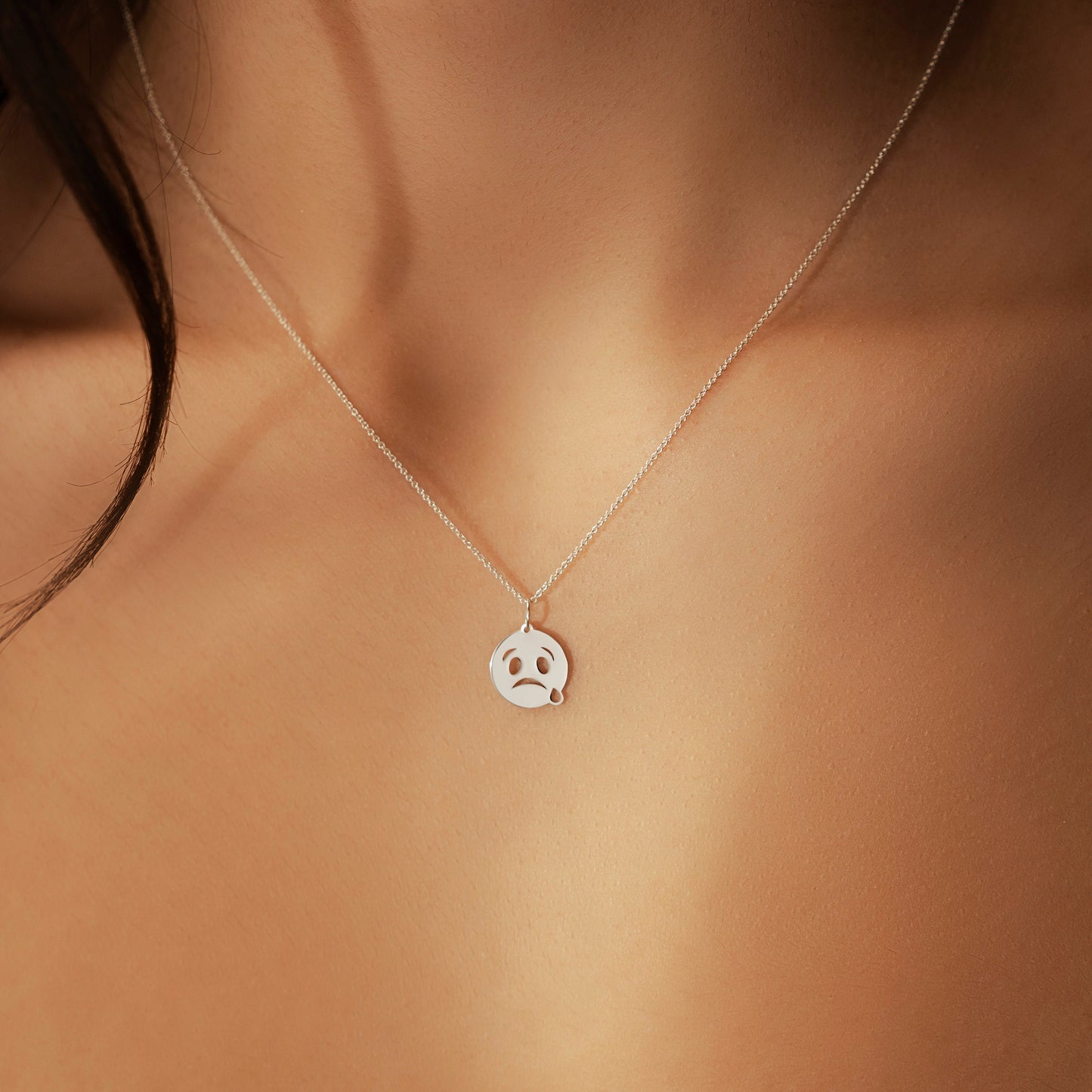 Pendant Sad Smiley Face Necklace