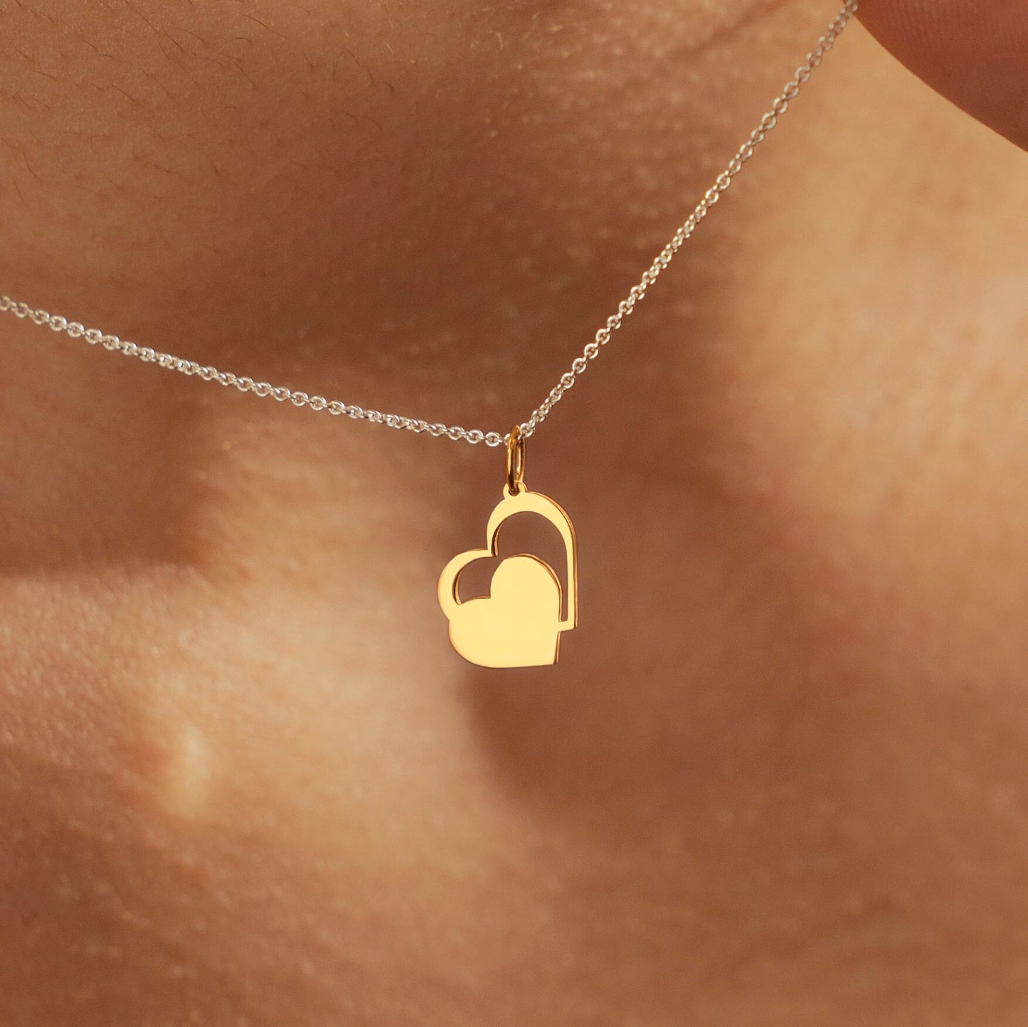 2 Mini Hearts Pendant Necklace