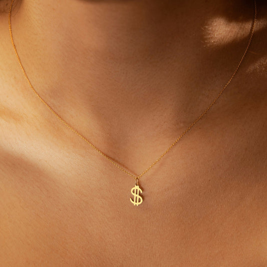 Mini Dollar Sign Pendant Necklace