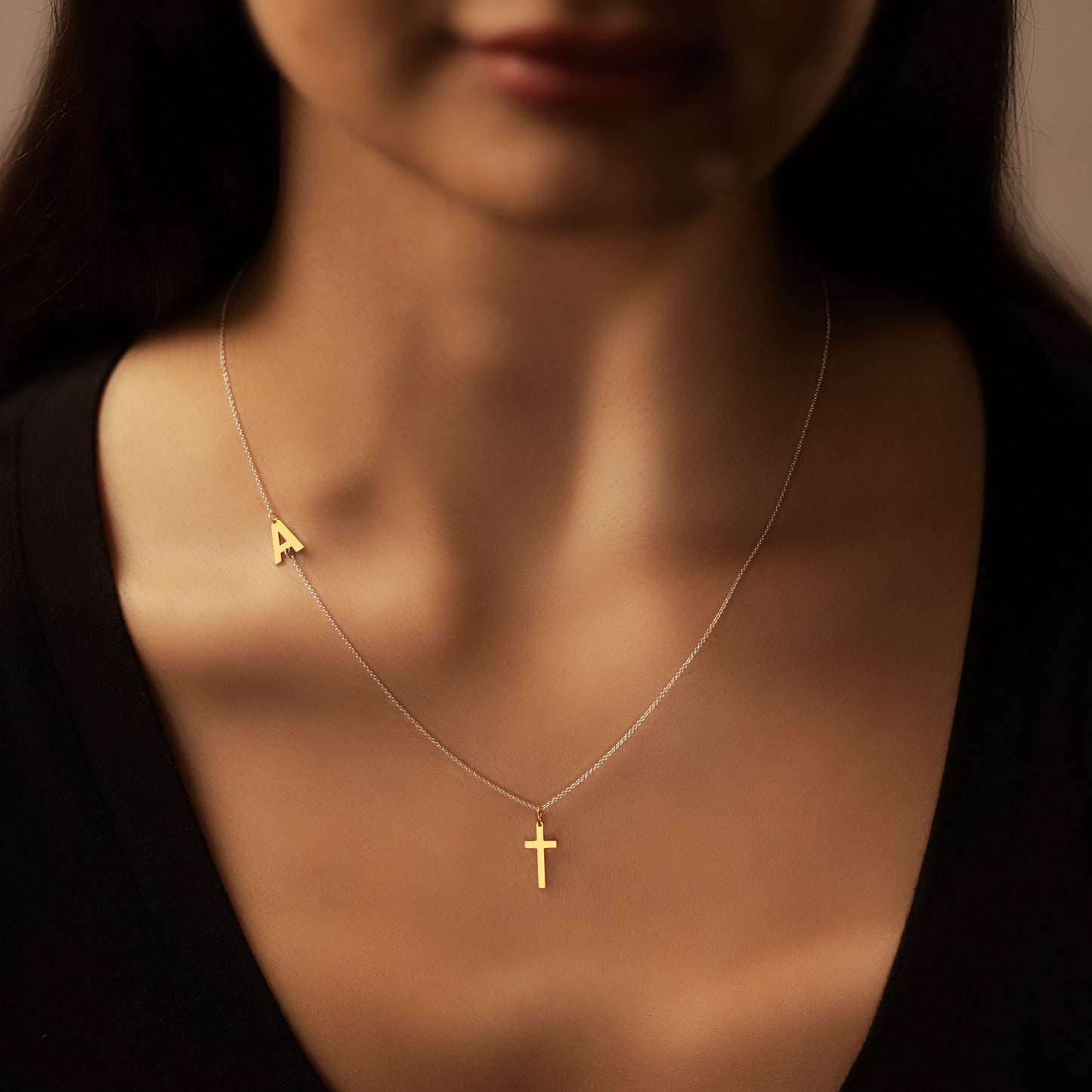 Sideway Initial Necklace